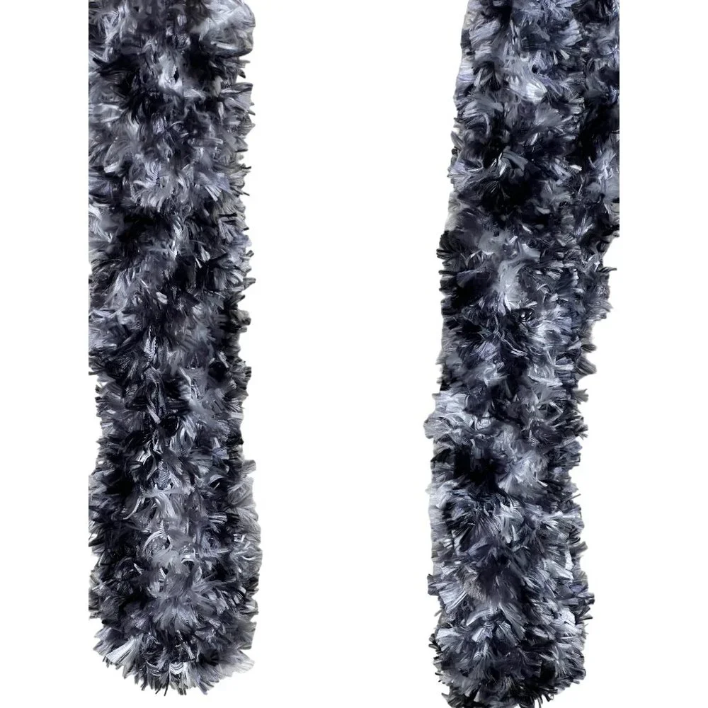 Three scarf set 1 maroon stretch soft knit 2 marbled black white gray 3 white